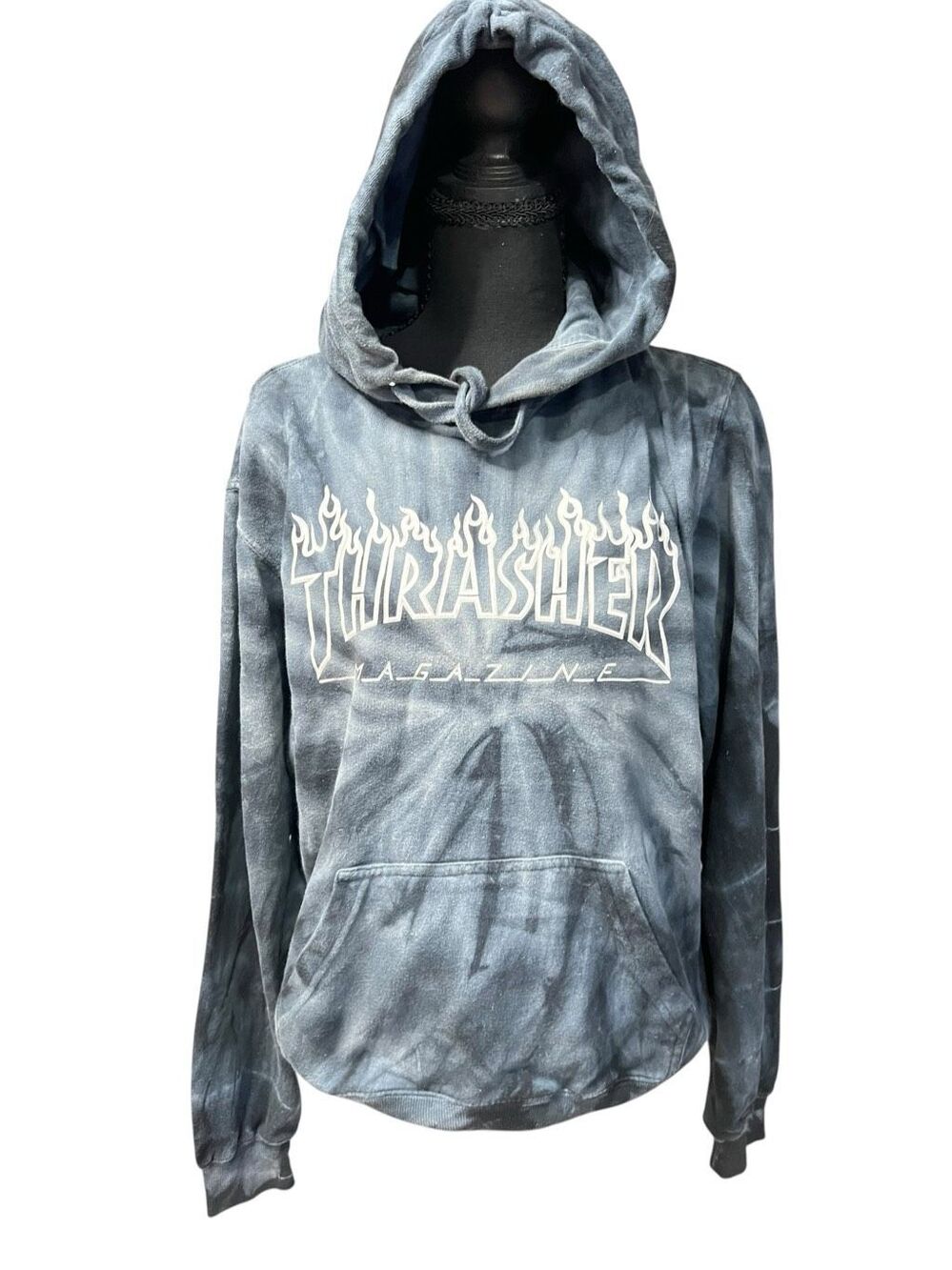 Thrasher Magazine Unisex Small Gray Tie Dye Pullover Hoodie Sweatshirt skater